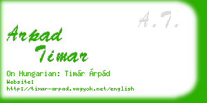 arpad timar business card